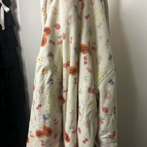 Djerf Avenue Floral Print Robe - Cream and Orange